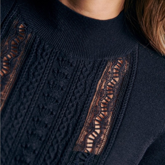 Sezane NWOT Janis Jumper sweater (XXS, navy) merino wool - Picture 2 of 4